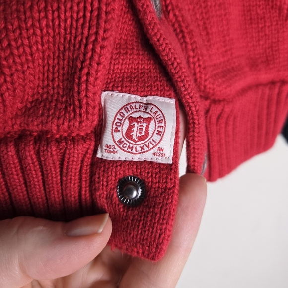 Polo Ralph Lauren Varsity Cardigan size 6 100% Cotton - Picture 6 of 7